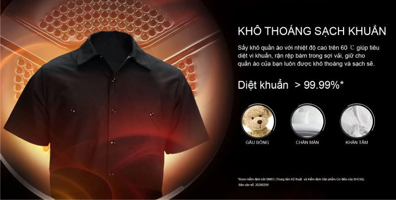 Công nghệ sấy diệt khuẩn trên máy sấy Aqua