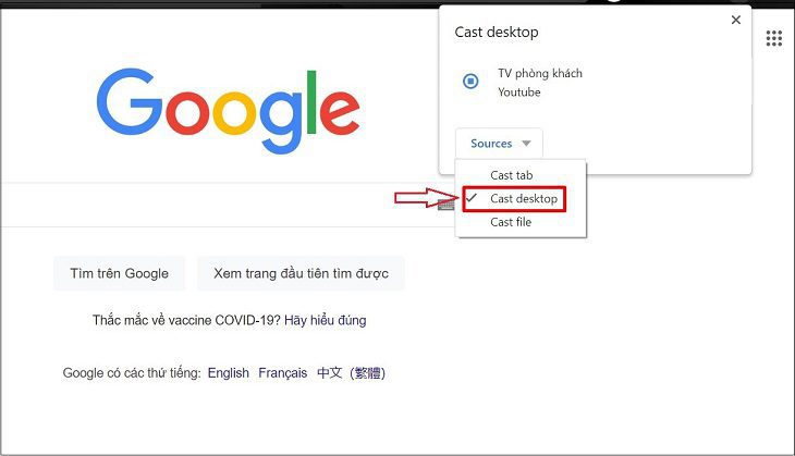 Chiếu màn hình laptop lên tivi qua Chromecast