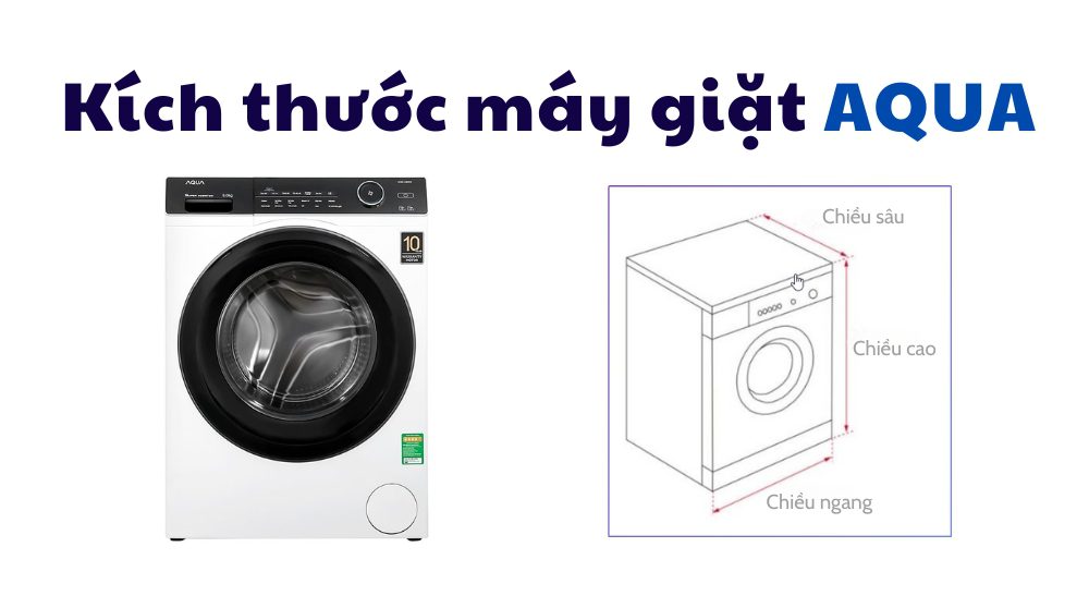 kích thước máy giặt Aqua