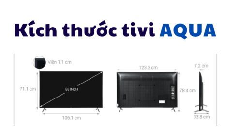 Chiều ngang, cao, dày tivi Aqua
