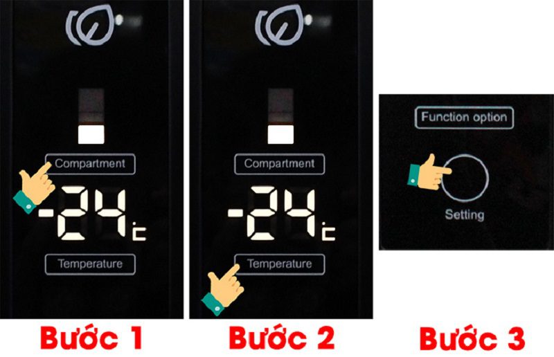 điều chỉnh nhiệt độ ngăn đá tủ lạnh aqua cảm ứng