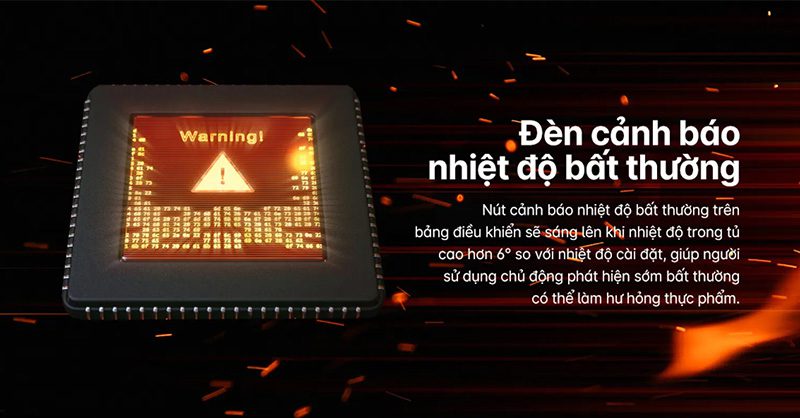 Đèn cảnh báo nhiệt độ bất thường tủ đông Aqua 